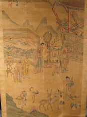 Appraisal: Three Chinese Scrolls being a painting an embroidered picture and