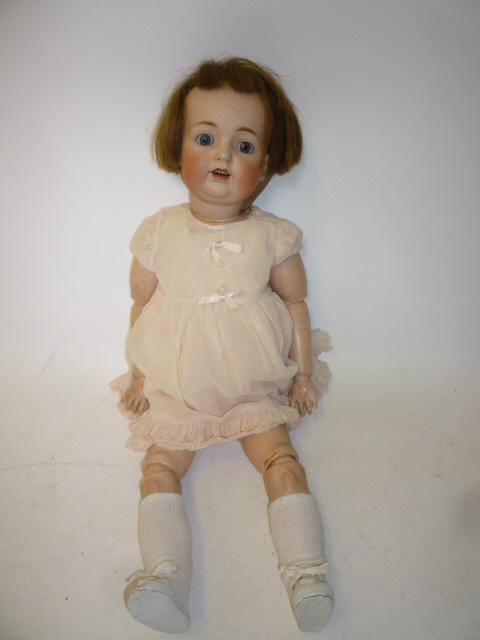 Appraisal: A J D Kestner bisque head character girl doll with