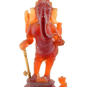 Appraisal: A Daum Glass Figure of Ganesha Property from a Private