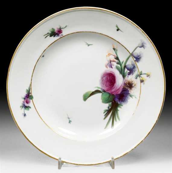 Appraisal: PLATE WITH FLOWERS 'EN TOURBILLON' Strasbourg Joseph Hannong circa -