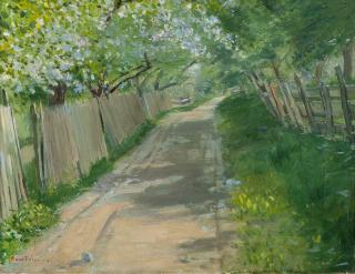 Appraisal: Untitled Taos Lane in Spring by Bert Geer Phillips Bert