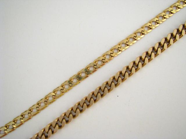 Appraisal: Two K yellow gold mens bracelets including a heavy-link ''