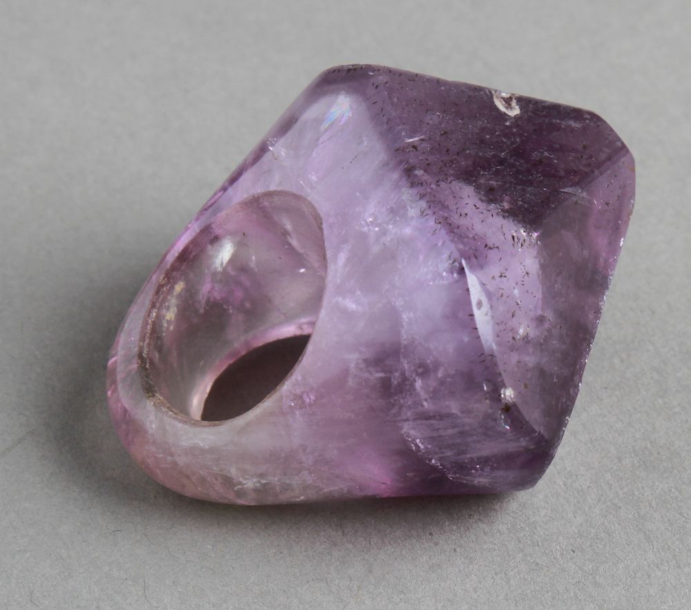 Appraisal: Large Amethyst Point Quartz Ring Large amethyst point quartz ring