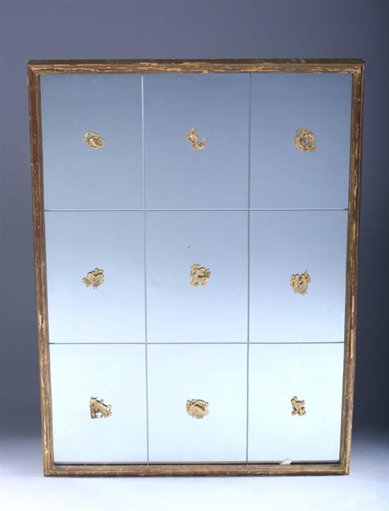 Appraisal: GILTWOOD ZODIAC MIRROR th Century With gilt metal mounts on