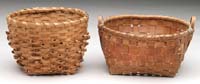 Appraisal: TWO SMALL BASKETS h x - diam double handled round