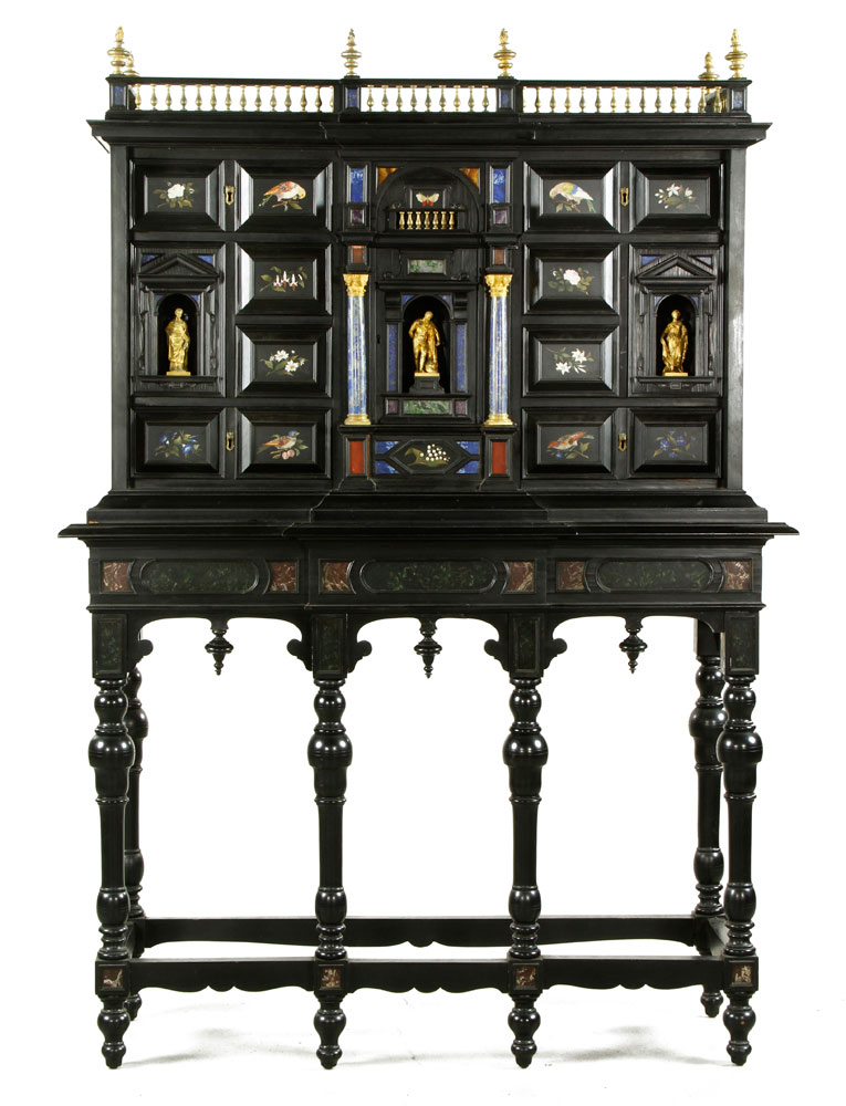 Appraisal: - th th C Italian Ebonized Cabinet th or th