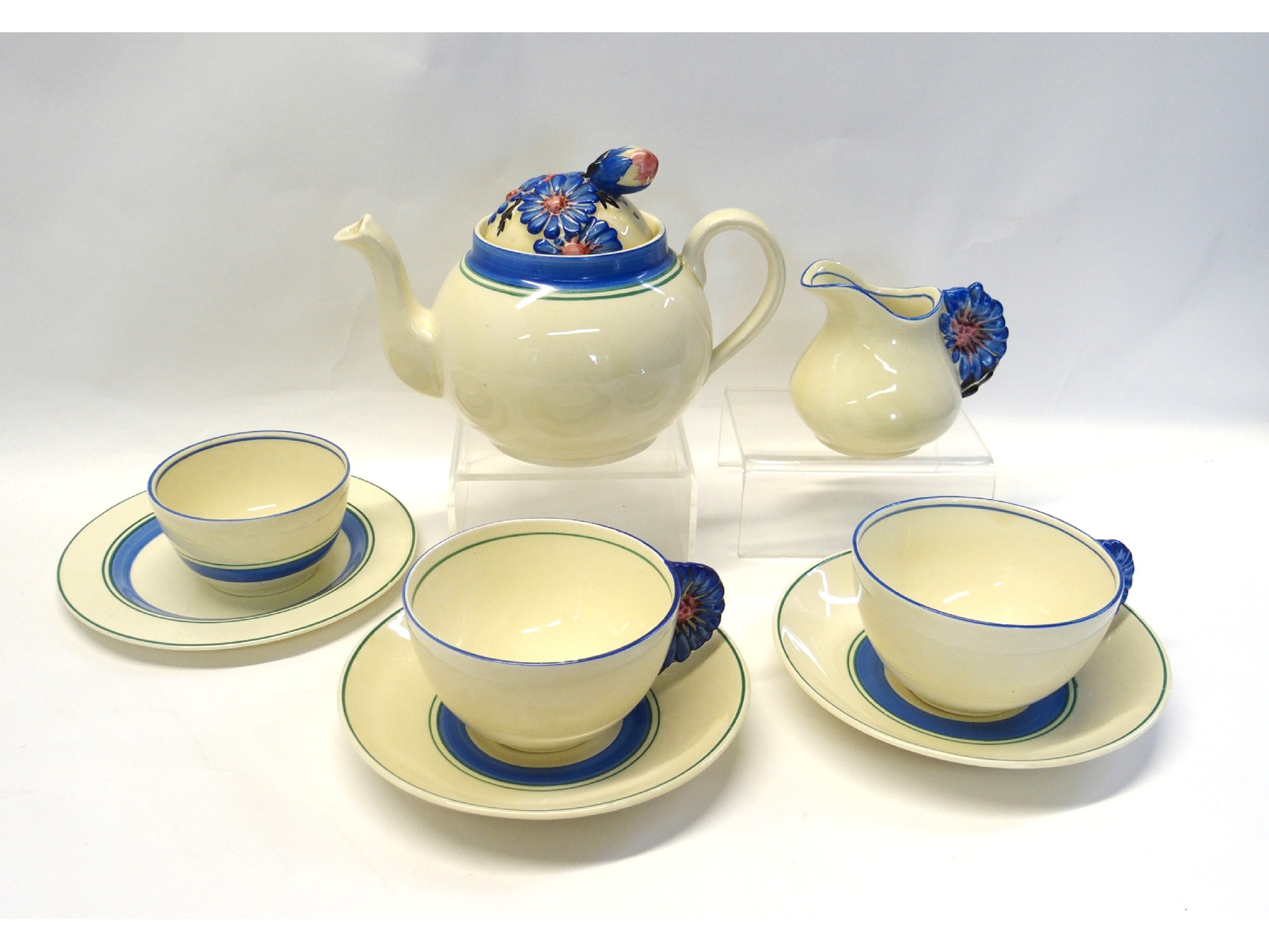 Appraisal: Clarice Cliff Bizarre 'Marguerite' pattern tea for two comprising teapot