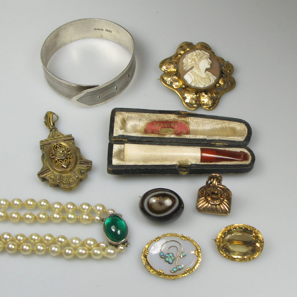 Appraisal: Small Quantity Of Gold-Filled Silver And Costume Jewellery including pins