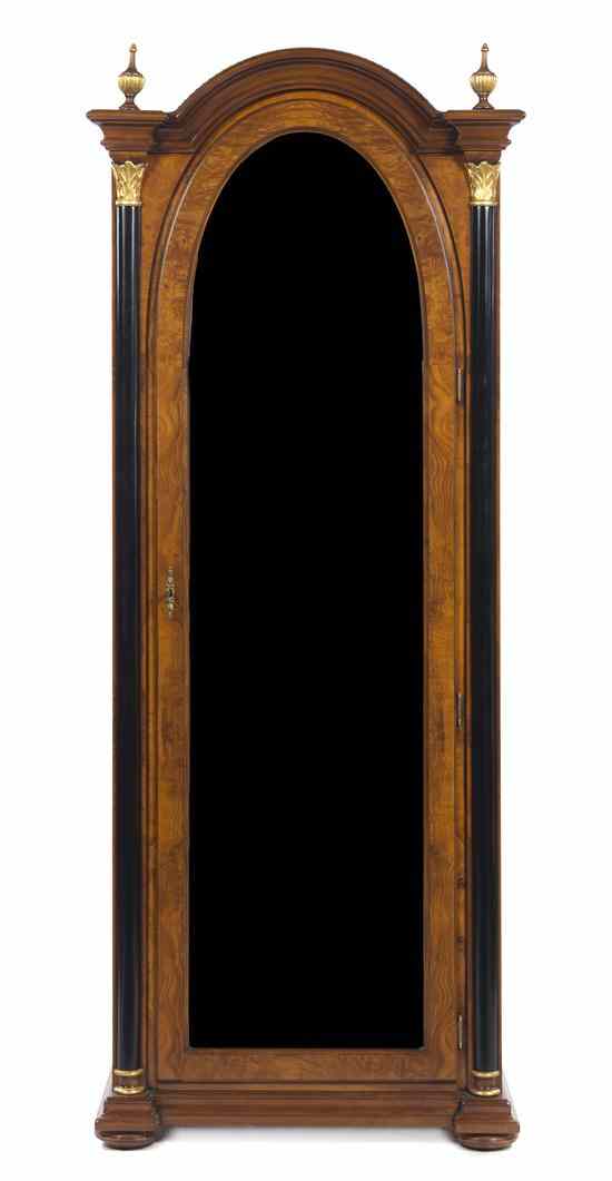 Appraisal: A Biedermeier Style Ebonized and Parcel Gilt Burlwood Display Cabinet