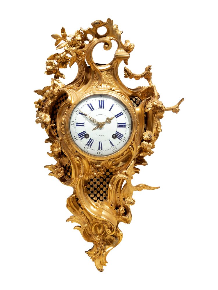 Appraisal: A Louis XV Gilt Bronze Cartel Clock A Louis XV