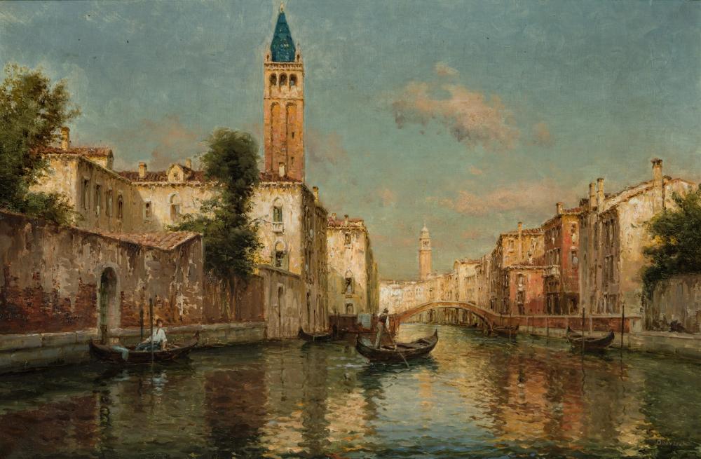 Appraisal: ANTOINE BOUVARD French - Venetian Scene oil on canvas signed