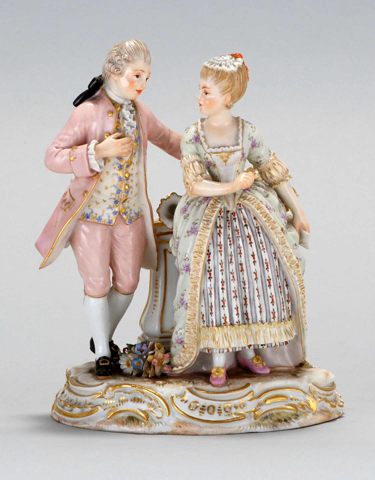 Appraisal: MEISSEN PORCELAIN FIGURAL GROUP th CenturyA man helping a woman