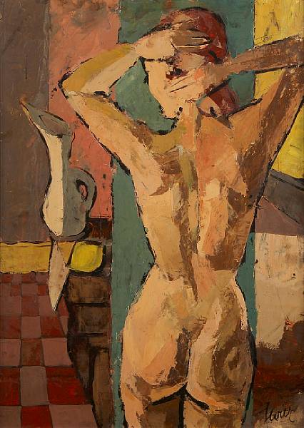 Appraisal: Charles Levier French born Standing female nude signed 'Levier' lower