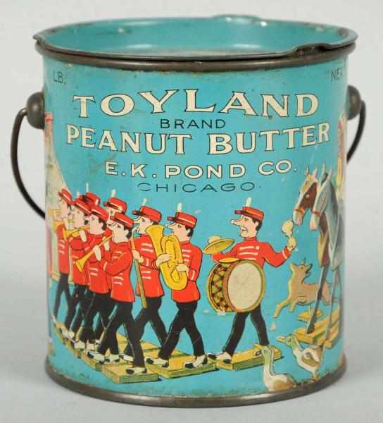 Appraisal: Small Toyland Peanut Butter Pail with Handle Marked lid with