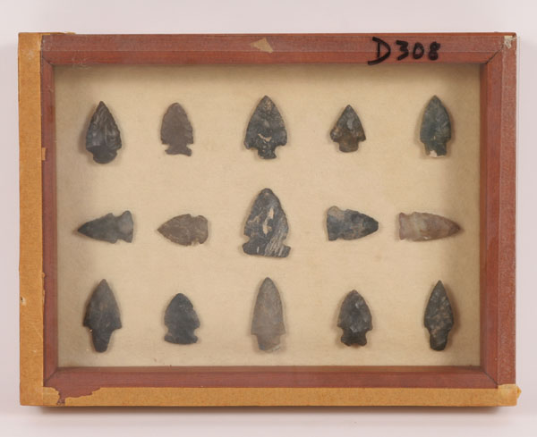 Appraisal: Two frames D with arrowheads from the J Yoder farm