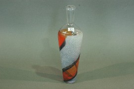 Appraisal: A Kosta bottle shaped vase conical brick red black and