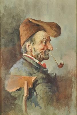 Appraisal: Antonio Greppi Italian th Century Profile of a man smoking