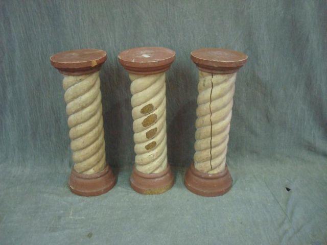 Appraisal: Antique Continental Hand Painted Twisted Wood Stands From a Southampton