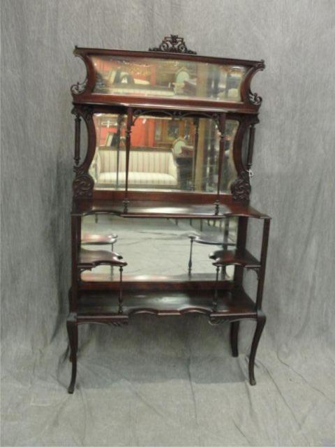 Appraisal: Victorian Mirrored Back Etagere From a Mamaroneck location Dimensions wide