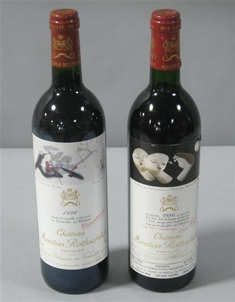 Appraisal: MOUTON ROTHSCHILD BORDEAUX Two bottles and