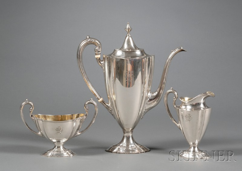 Appraisal: Three Piece International Sterling Classical Revival Demitasse Set th century