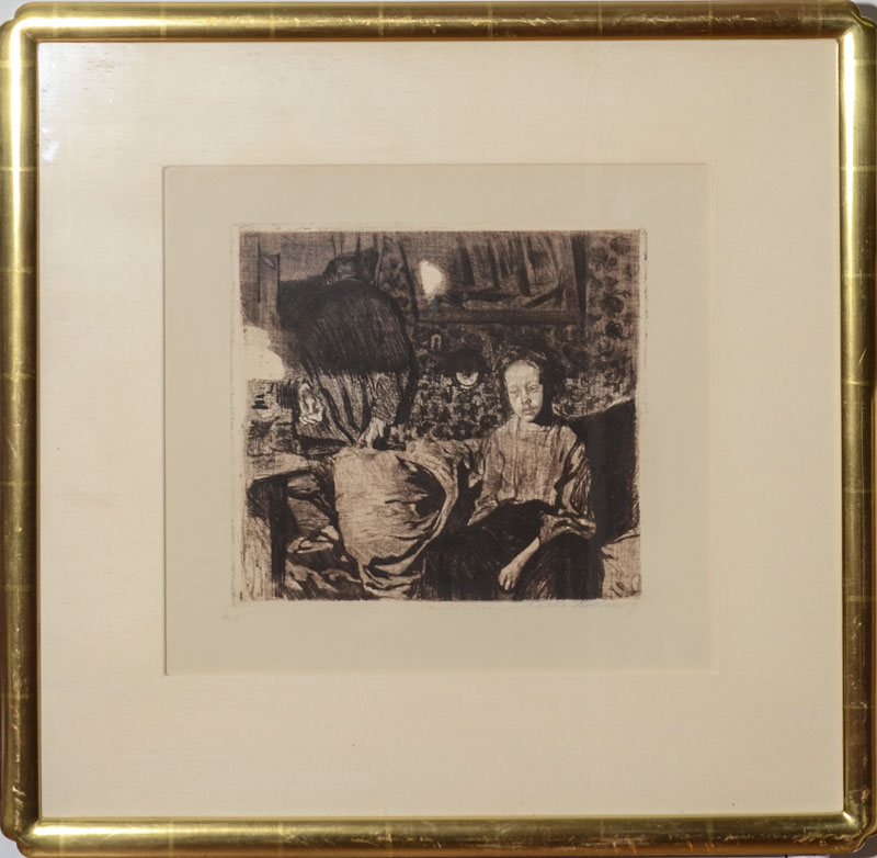 Appraisal: K THE KOLLWITZ - JUNGES PAAR Etching in brown on