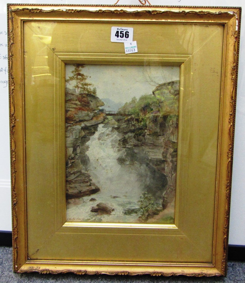 Appraisal: Ebenezer Wake Cooke - Waterfalls a pair watercolours both signed