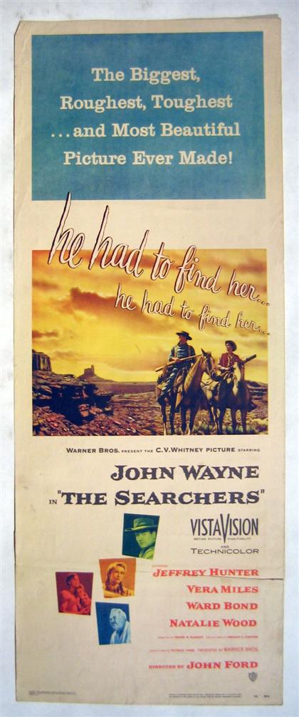 Appraisal: piece Movie Poster The Searchers Warner Brothers Color litho insert