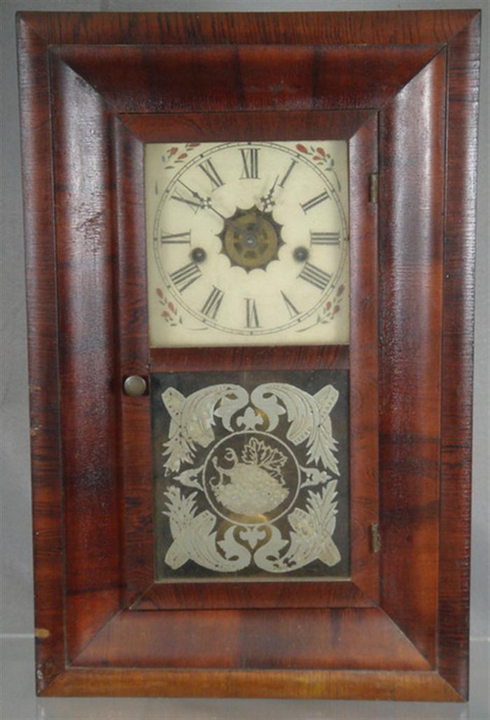 Appraisal: Waterbury OG hr alarm mantle clock mahogany rosewood h Estimate