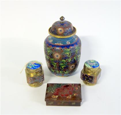 Appraisal: Four Chinese enameled metal containers th century