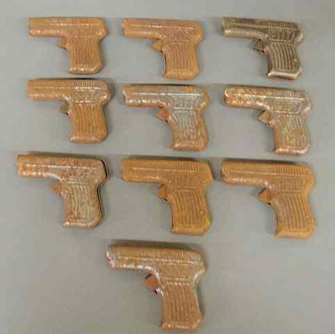 Appraisal: Ten metal toy pistols by Piff x