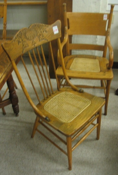 Appraisal: A GROUP OF FOUR OAK AND ASH DINING CHAIRS American