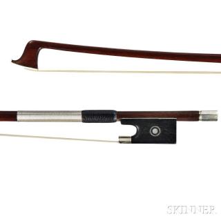 Appraisal: French Nickel-mounted Viola Bow Morizot Fr re French Nickel-mounted Viola