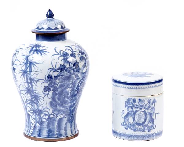 Appraisal: A group of Asian blue and white ceramics comprising three