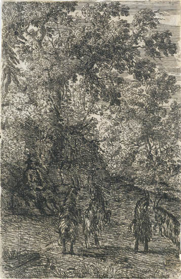 Appraisal: CLAUDE GELL E LE LORRAIN Les Quatre Ch vres Etching