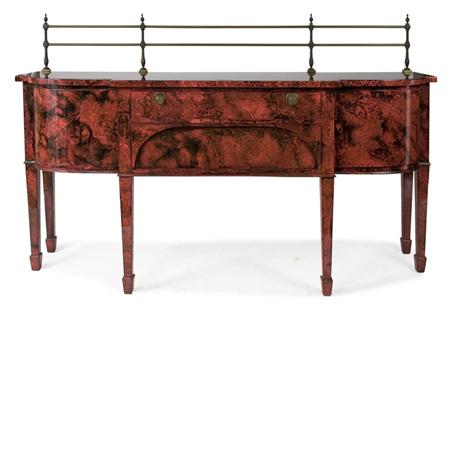 Appraisal: George III Style Faux Rouge Marble Laminate Sideboard Estimate -