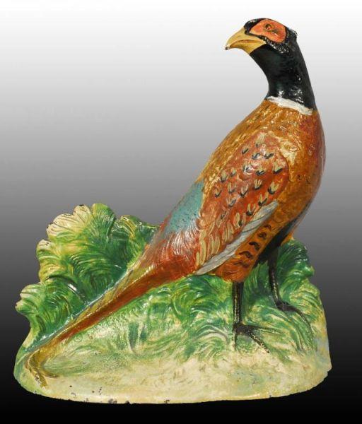 Appraisal: Cast Iron Pheasant Doorstop Description Made by Hubley and numbered