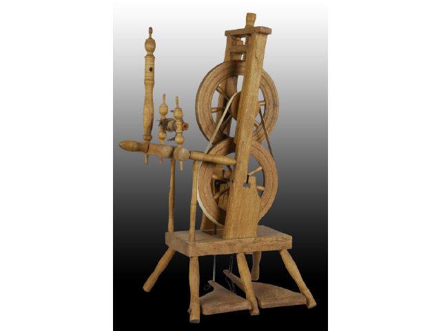 Appraisal: Antique Spinning Wheel Description Vertical form Circa Appears complete Replaced