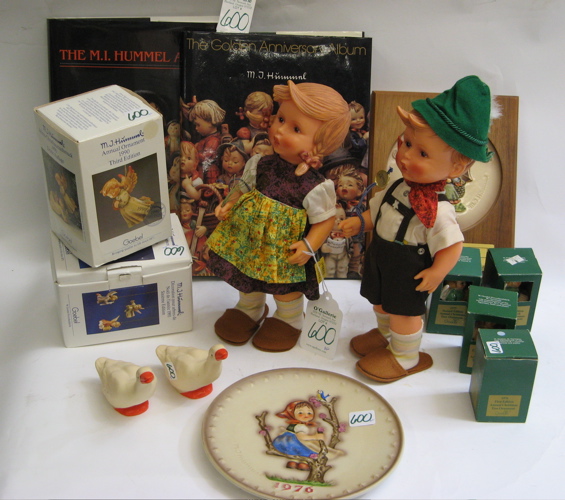 Appraisal: GROUP OF HUMMEL COLLECTIBLES Goebel rubber dolls with original clothing