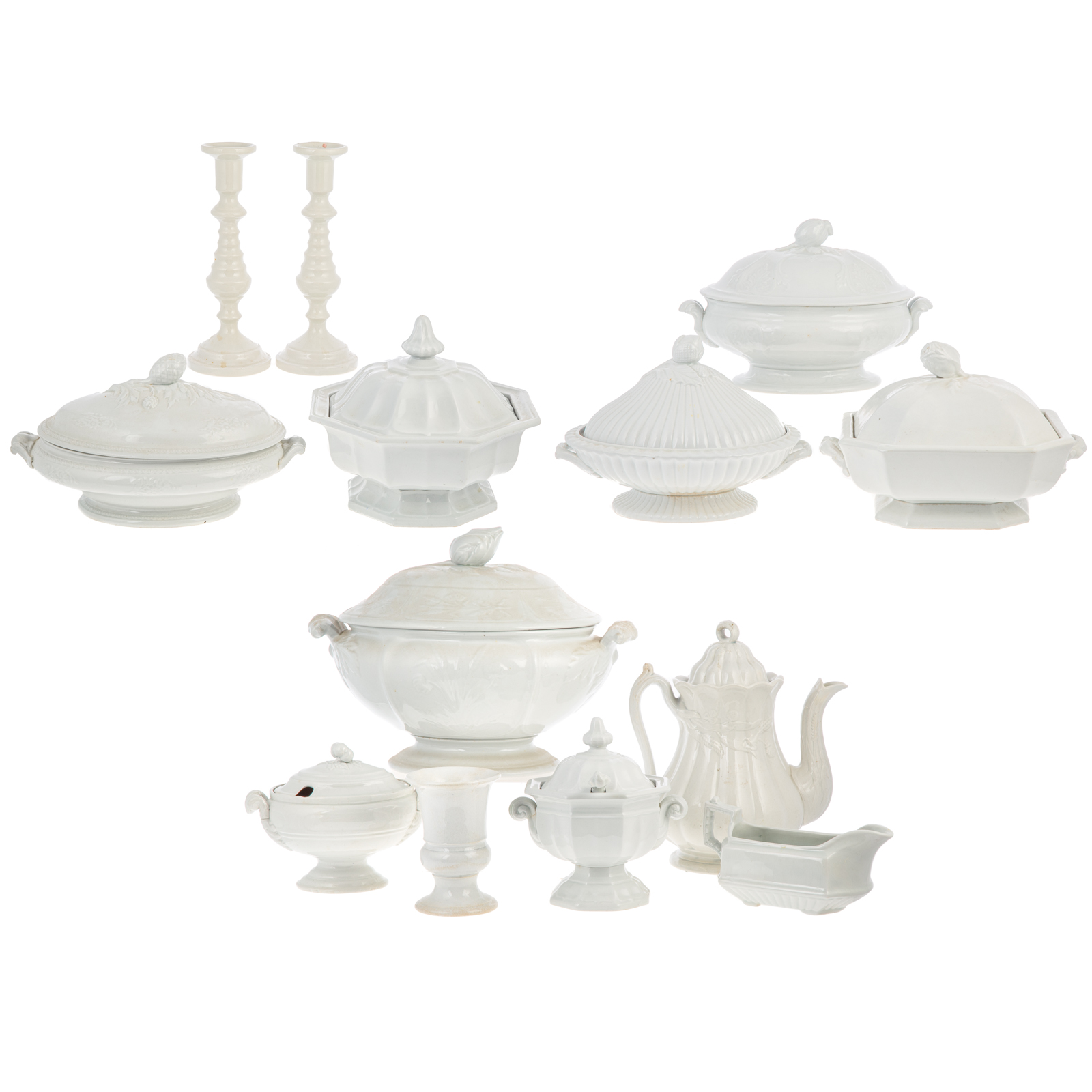 Appraisal: PIECES ENGLISH WHITE IRONSTONE CHINA th century pieces include a