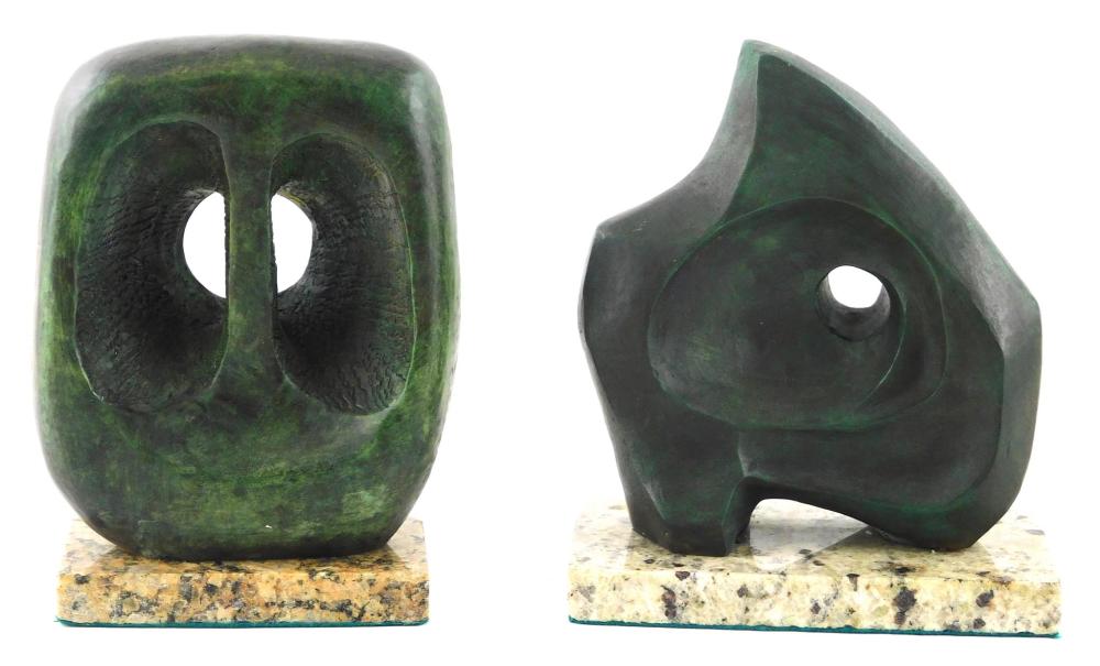 Appraisal: Two modern sculptures after Barbara Hepworth English - Buco bronze