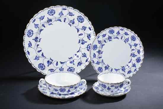 Appraisal: -PIECE SPODE COPELAND'S BONE CHINA DINNER SERVICE ''Colonel-blue'' pattern Including