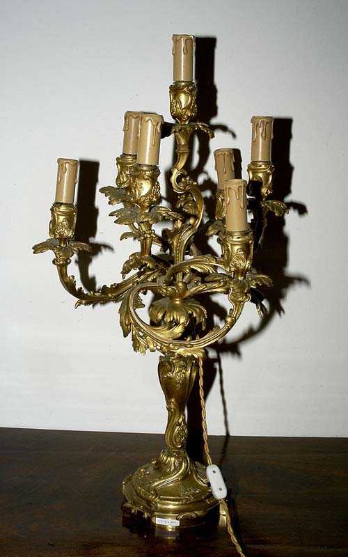 Appraisal: PAIR OF LARGE GILT BRONZE CANDELABRAS Louis XV style Paris