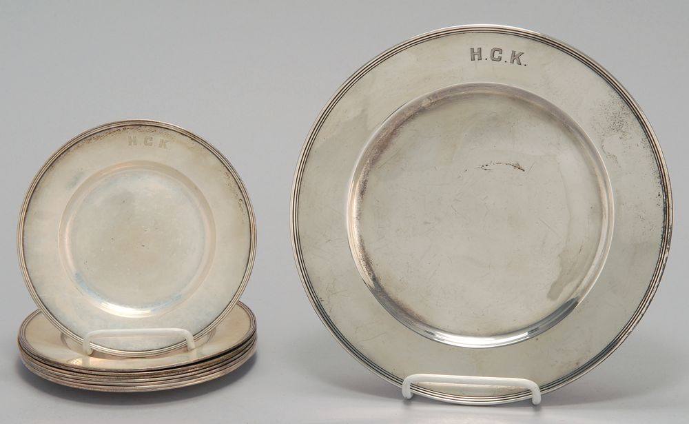 Appraisal: SET OF FIFTEEN GORHAM STERLING SILVER PLATES Consists of seven