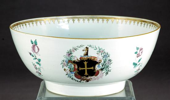 Appraisal: Fine Chinese Export armorial punch bowl circa bearing the arms