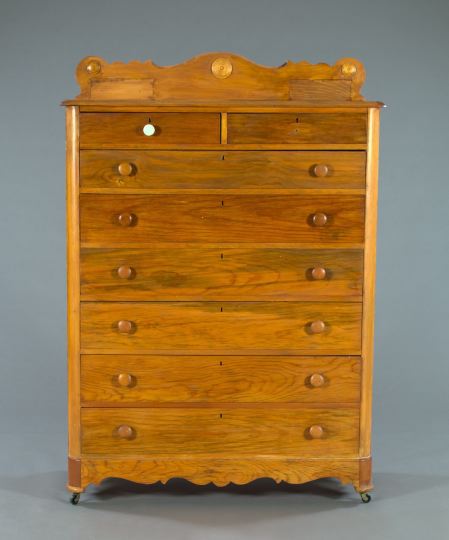 Appraisal: American Provincial Pine Tall Chest of Drawers mid- th century