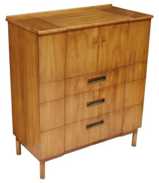 Appraisal: American mid-century modern walnut bachelor's chest John Widdicomb c s