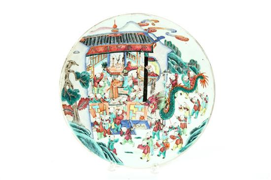 Appraisal: CHARGER China early th century Famille Verte festival scene ''d