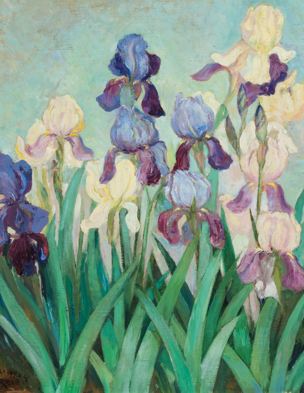 Appraisal: ROBERT REID American - Irises oil on canvas signed lower