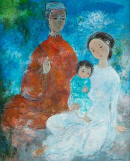 Appraisal: VU CAO DAM VIETNAMESE-FRENCH - The Family oil on canvas